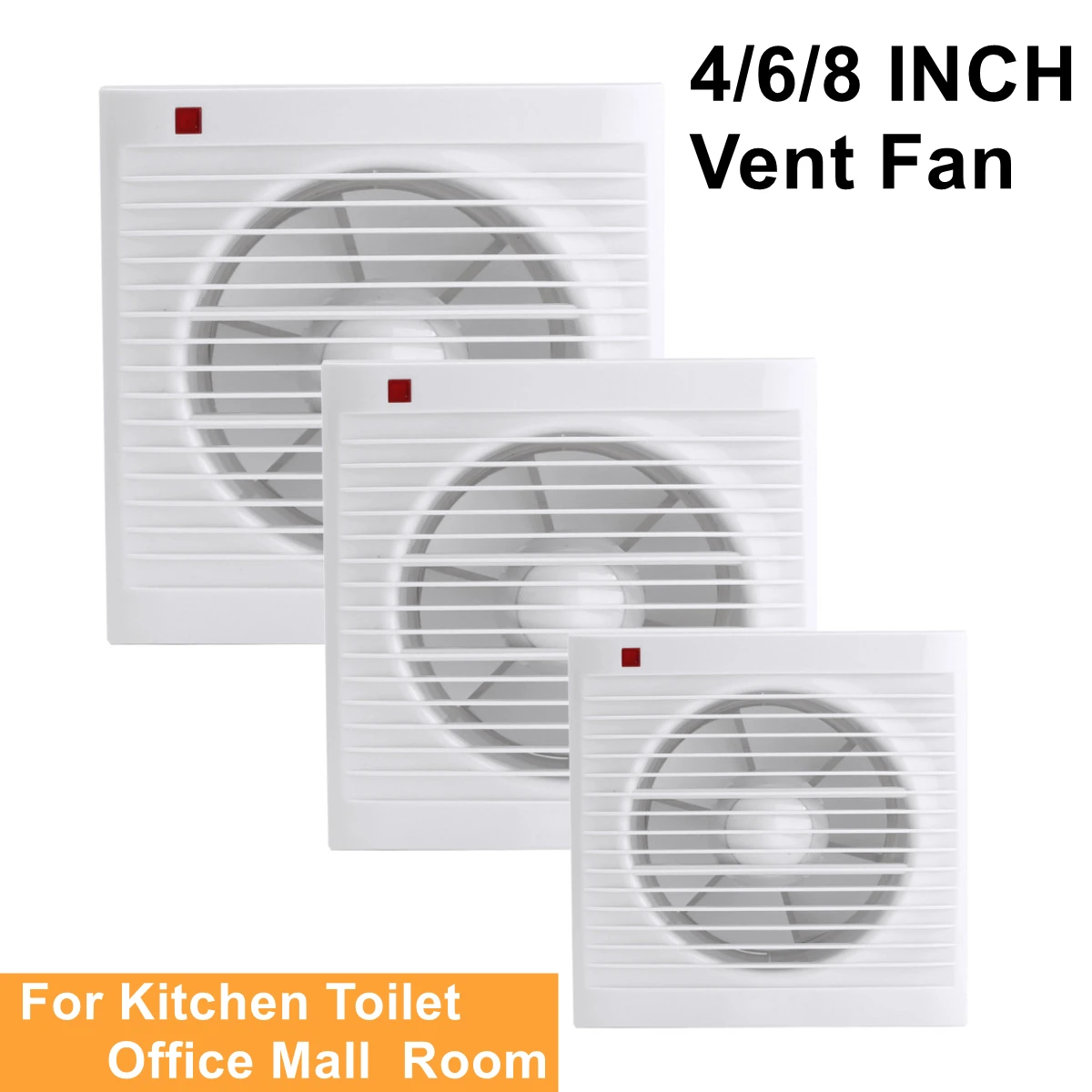 4インチ、6インチ、8インチ、220V、静音、防水、浴室換気 - Home Bathroom Window のレビューと価格