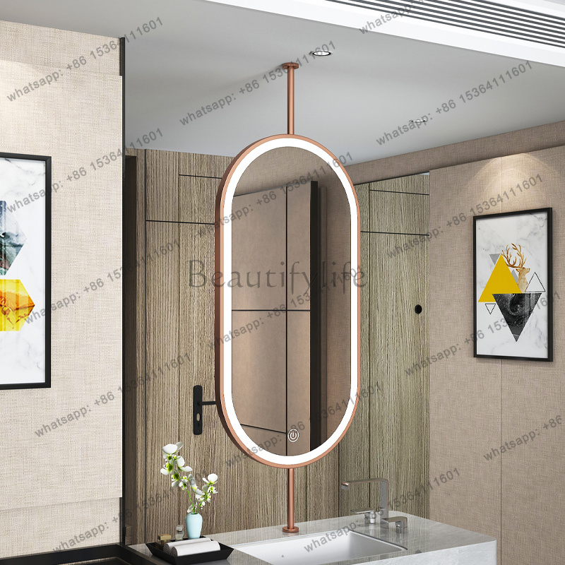 サイズ60x90cm 天井吊り下げ型オーバルミラー モダンシ - Home Living Bathroom Vanity のレビューと価格